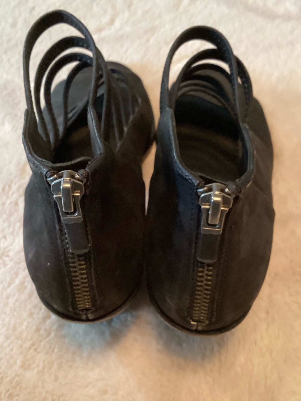 Eileen Fisher James Black Leather Multi-Strap Open-Toe Booties - Size 6 - Picture 6 of 8